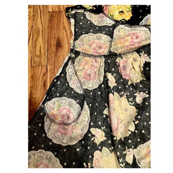 Bernie Dexter Halter Dress, retro, rockabilly, black floral XL 14-16 - Picture 4 of 5